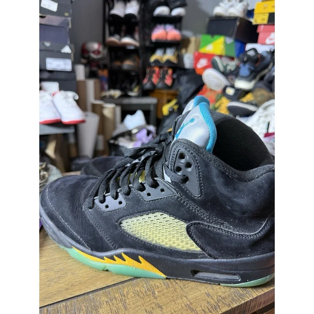 Nike Air Jordan 5 Retro Shoes Mens 11.5 Black Aqua  Sneakers DD0587-047